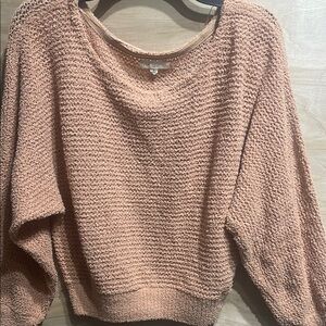 La Hearts Tan and Cream Sweater